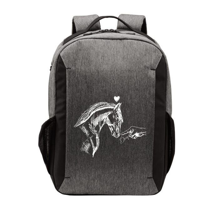 Funny Hand Boop On A HorseS Nose Funny Horse Lover Long Sleeve Vector Backpack
