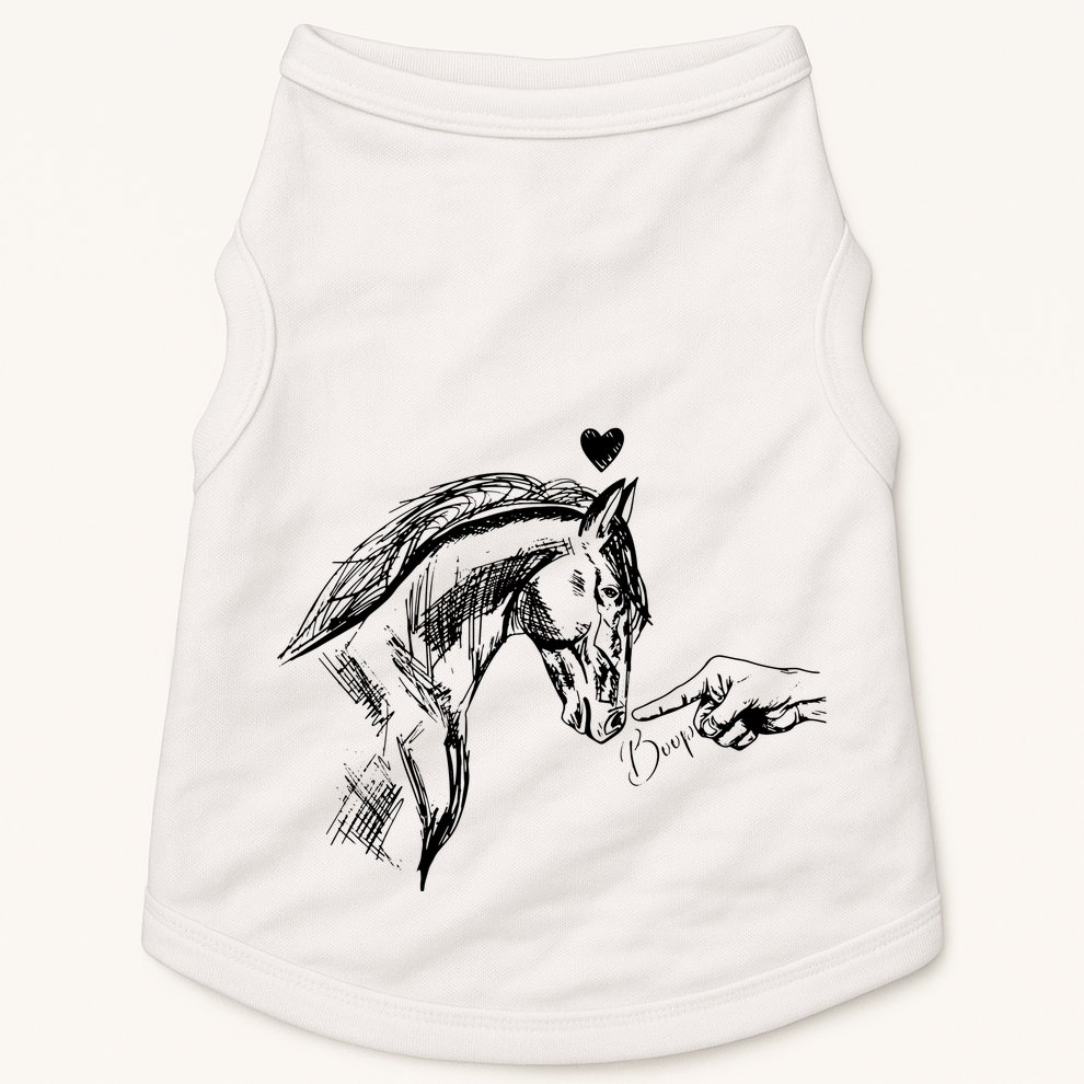 Funny Hand Boop On A HorseS Nose Funny Horse Lover Long Sleeve Doggie Tank