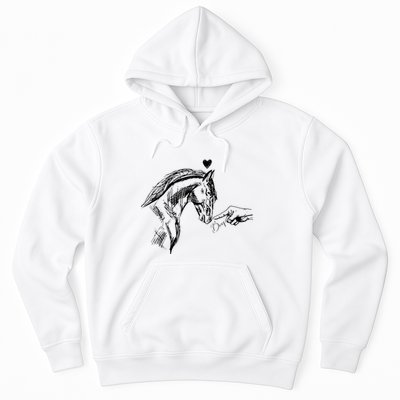 Funny Hand Boop On A HorseS Nose Funny Horse Lover Long Sleeve Hoodie