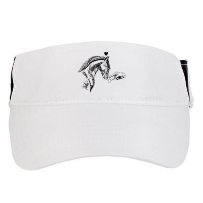 Funny Hand Boop On A HorseS Nose Funny Horse Lover Long Sleeve Adult Drive Performance Visor