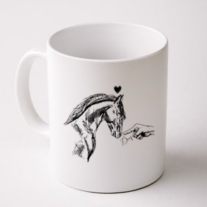 Funny Hand Boop On A HorseS Nose Funny Horse Lover Long Sleeve Coffee Mug