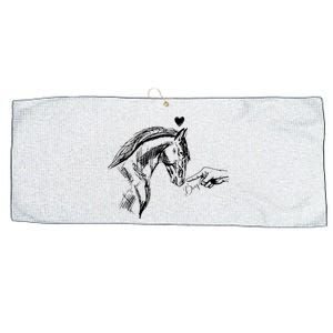 Funny Hand Boop On A HorseS Nose Funny Horse Lover Long Sleeve Large Microfiber Waffle Golf Towel