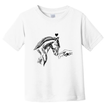 Funny Hand Boop On A HorseS Nose Funny Horse Lover Long Sleeve Toddler T-Shirt