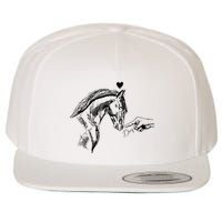Funny Hand Boop On A HorseS Nose Funny Horse Lover Long Sleeve Wool Snapback Cap