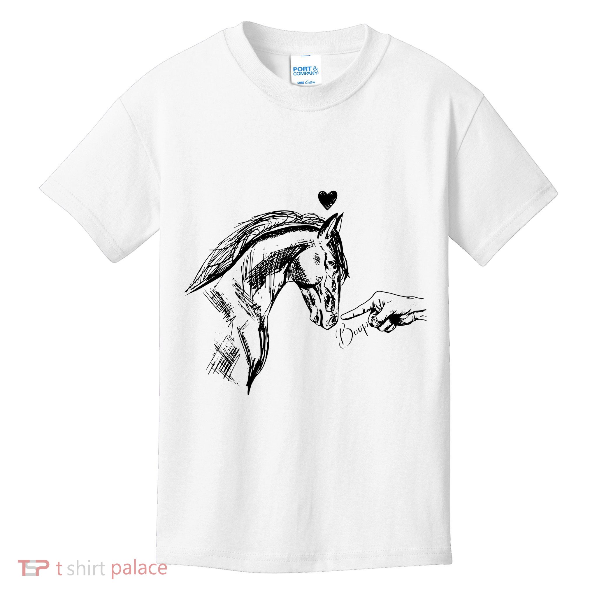 Funny Hand Boop On A HorseS Nose Funny Horse Lover Long Sleeve Kids T-Shirt