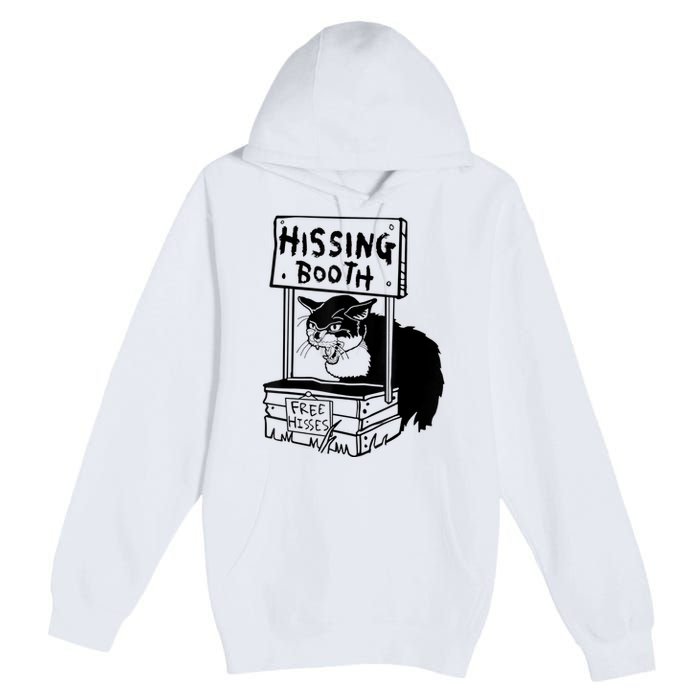 Funny Hissing Booth Kitten Kitty Cat Furmom Furdad Premium Pullover Hoodie