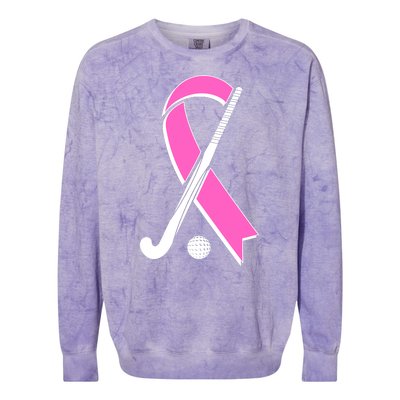 Field Hockey Breast Cancer Awareness Ribbon Colorblast Crewneck Sweatshirt