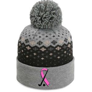 Field Hockey Breast Cancer Awareness Ribbon The Baniff Cuffed Pom Beanie