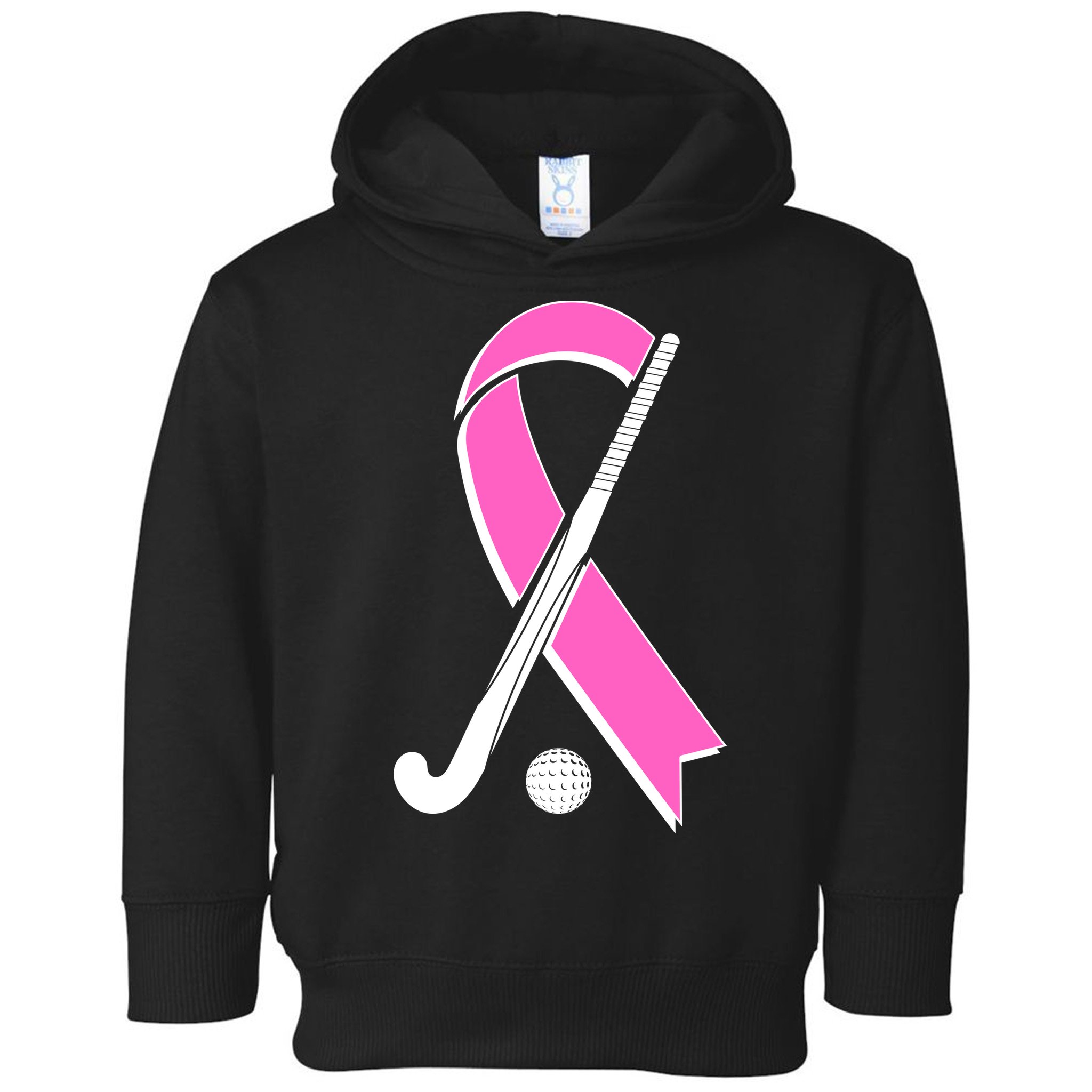 Field Hockey Breast Cancer Awareness Ribbon Toddler Hoodie