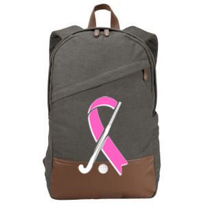 Field Hockey Breast Cancer Awareness Ribbon Cotton Canvas Backpack