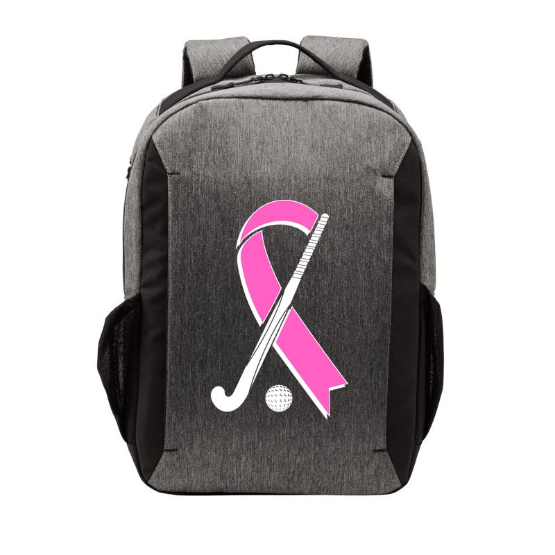 Field Hockey Breast Cancer Awareness Ribbon Vector Backpack