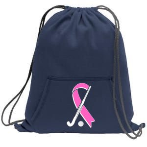 Field Hockey Breast Cancer Awareness Ribbon Sweatshirt Cinch Pack Bag