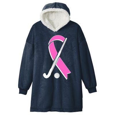 Field Hockey Breast Cancer Awareness Ribbon Hooded Wearable Blanket