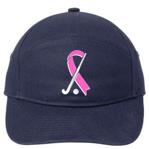 Field Hockey Breast Cancer Awareness Ribbon 7-Panel Snapback Hat