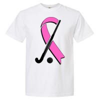 Field Hockey Breast Cancer Awareness Ribbon Garment-Dyed Heavyweight T-Shirt