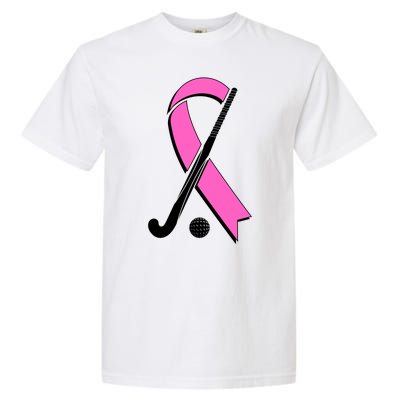 Field Hockey Breast Cancer Awareness Ribbon Garment-Dyed Heavyweight T-Shirt