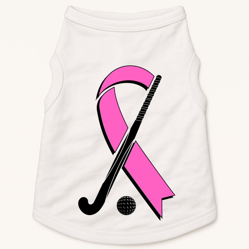 Field Hockey Breast Cancer Awareness Ribbon Doggie Tank
