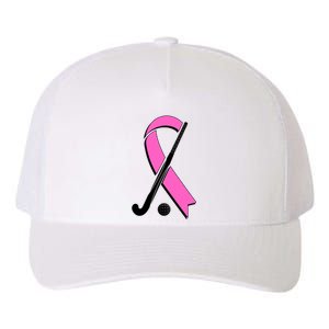 Field Hockey Breast Cancer Awareness Ribbon Yupoong Adult 5-Panel Trucker Hat