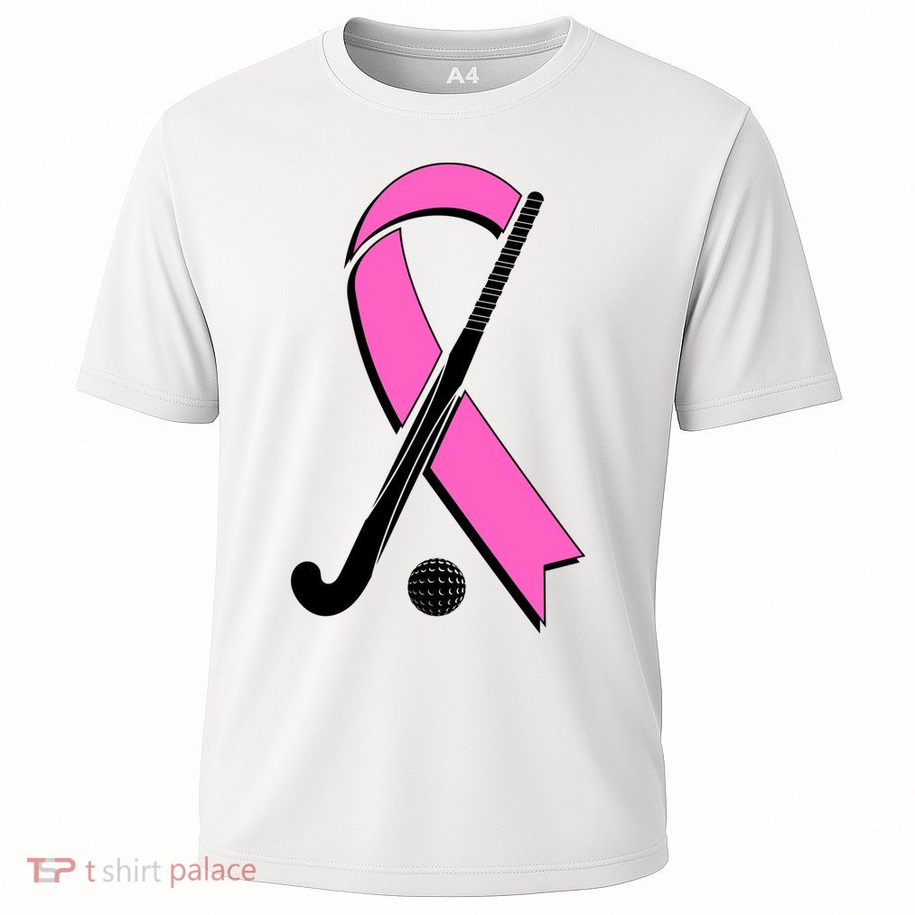 Field Hockey Breast Cancer Awareness Ribbon Cooling Performance Crew T-Shirt