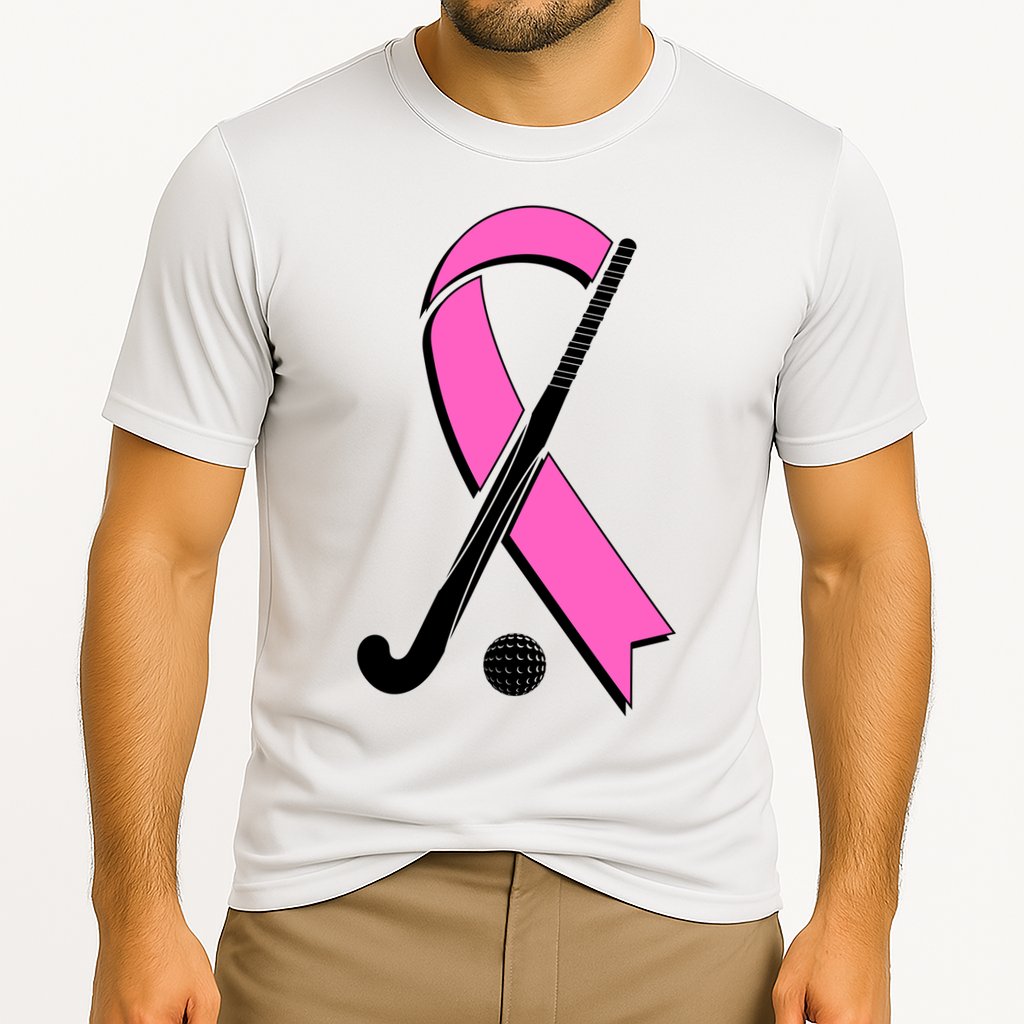 Field Hockey Breast Cancer Awareness Ribbon Cooling Performance Crew T-Shirt