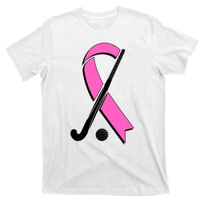 Field Hockey Breast Cancer Awareness Ribbon T-Shirt