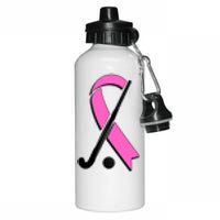 Field Hockey Breast Cancer Awareness Ribbon Aluminum Water Bottle