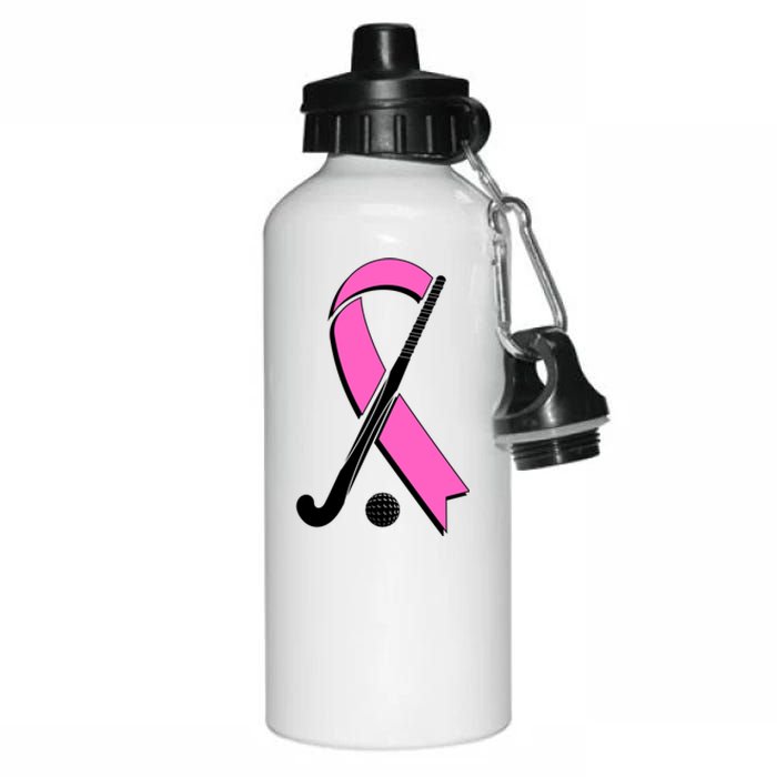 Field Hockey Breast Cancer Awareness Ribbon Aluminum Water Bottle