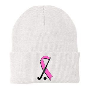 Field Hockey Breast Cancer Awareness Ribbon Knit Cap Winter Beanie