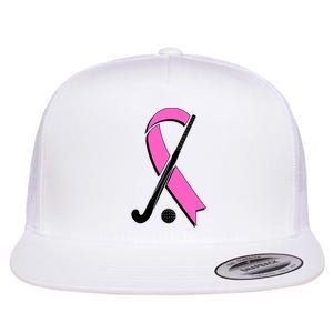 Field Hockey Breast Cancer Awareness Ribbon Flat Bill Trucker Hat