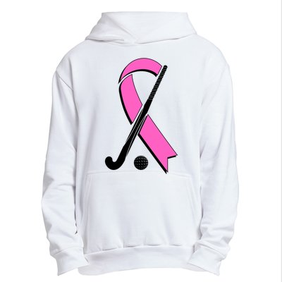 Field Hockey Breast Cancer Awareness Ribbon Urban Pullover Hoodie