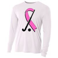 Field Hockey Breast Cancer Awareness Ribbon Cooling Performance Long Sleeve Crew