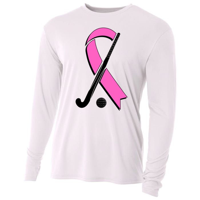 Field Hockey Breast Cancer Awareness Ribbon Cooling Performance Long Sleeve Crew