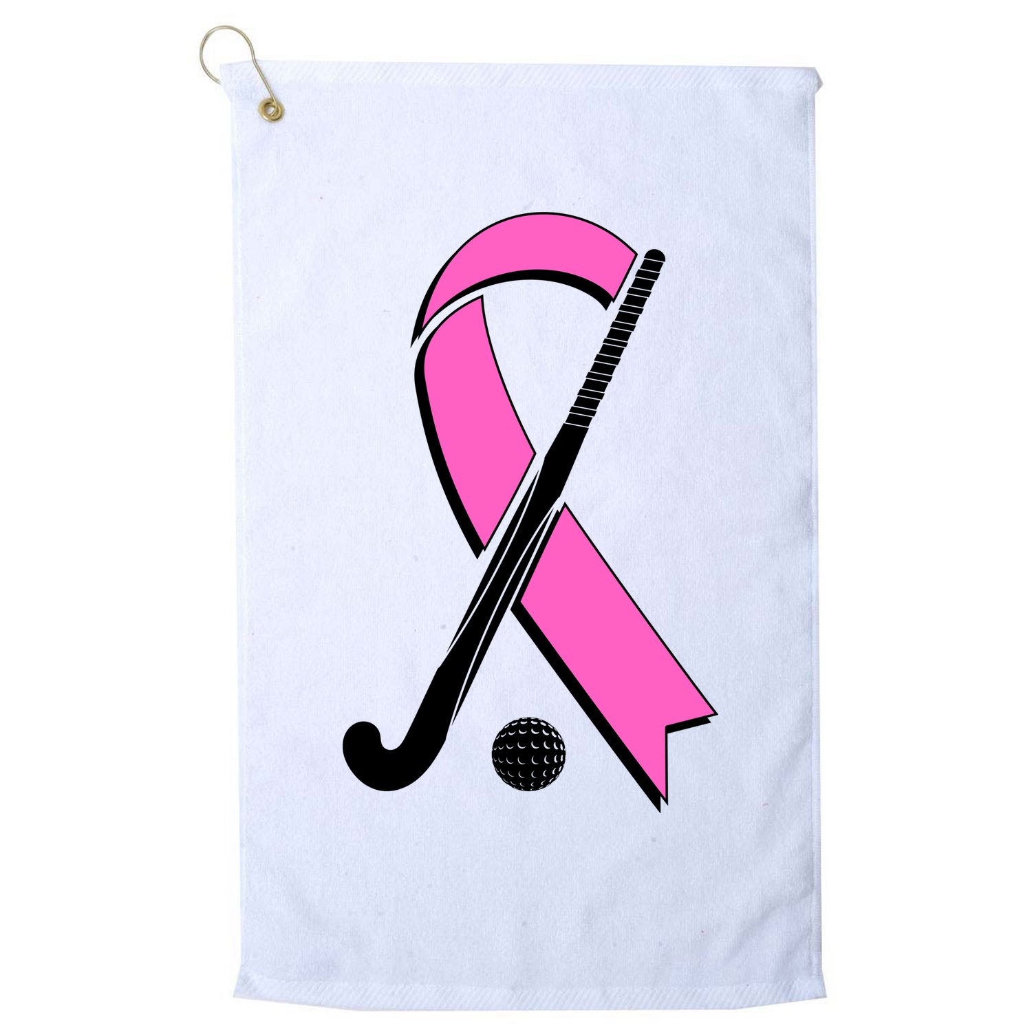 Field Hockey Breast Cancer Awareness Ribbon Golf Towel