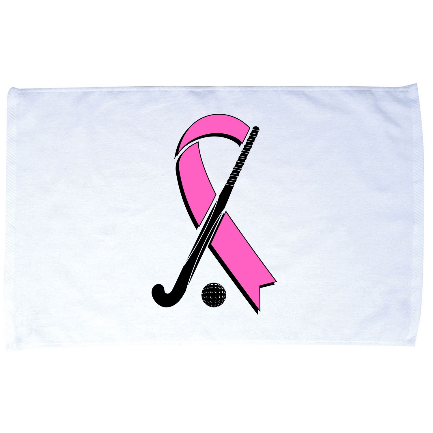 Field Hockey Breast Cancer Awareness Ribbon Microfiber Hand Towel