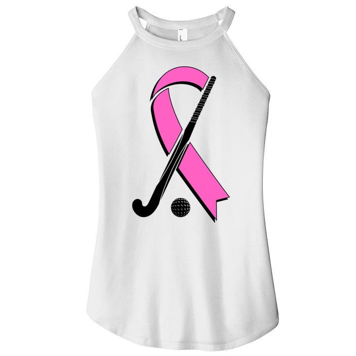 Field Hockey Breast Cancer Awareness Ribbon Women's Perfect Tri Rocker Tank