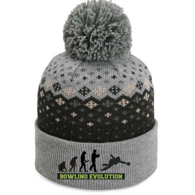 Funny Human Bowling Evolution Pin Ball Bowler Player The Baniff Cuffed Pom Beanie