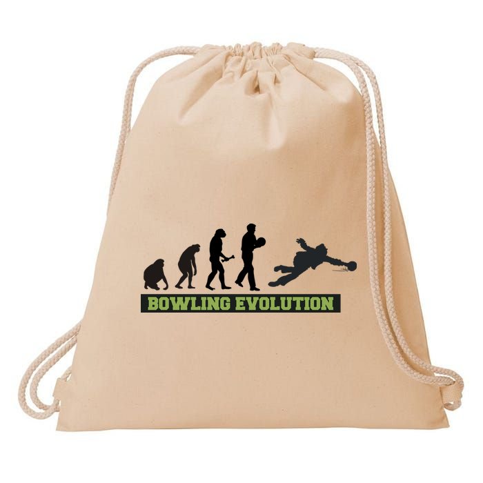 Funny Human Bowling Evolution Pin Ball Bowler Player Drawstring Bag
