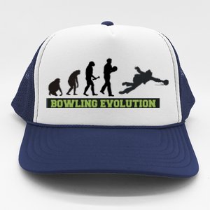 Funny Human Bowling Evolution Pin Ball Bowler Player Trucker Hat