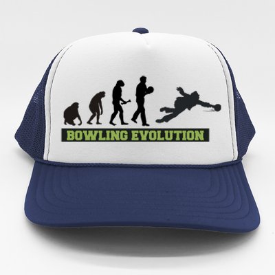 Funny Human Bowling Evolution Pin Ball Bowler Player Trucker Hat