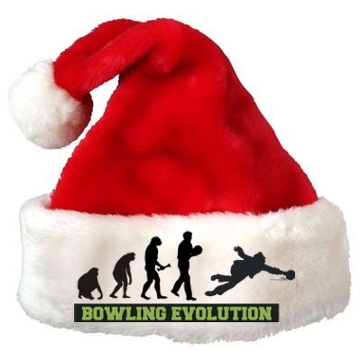 Funny Human Bowling Evolution Pin Ball Bowler Player Premium Christmas Santa Hat