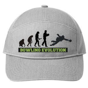 Funny Human Bowling Evolution Pin Ball Bowler Player 7-Panel Snapback Hat