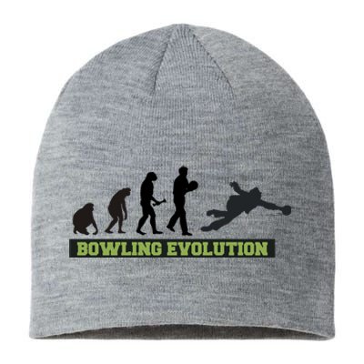 Funny Human Bowling Evolution Pin Ball Bowler Player Sustainable Beanie