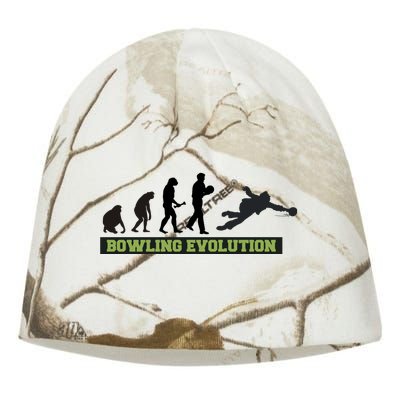 Funny Human Bowling Evolution Pin Ball Bowler Player Kati - Camo Knit Beanie