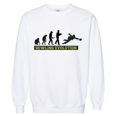 Funny Human Bowling Evolution Pin Ball Bowler Player Garment-Dyed Sweatshirt