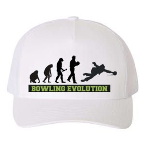 Funny Human Bowling Evolution Pin Ball Bowler Player Yupoong Adult 5-Panel Trucker Hat