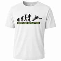 Funny Human Bowling Evolution Pin Ball Bowler Player Cooling Performance Crew T-Shirt