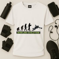 Funny Human Bowling Evolution Pin Ball Bowler Player Cooling Performance Crew T-Shirt