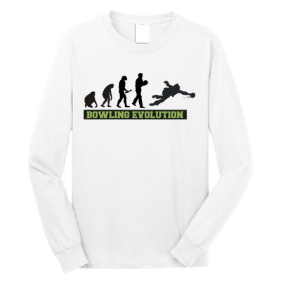 Funny Human Bowling Evolution Pin Ball Bowler Player Long Sleeve Shirt