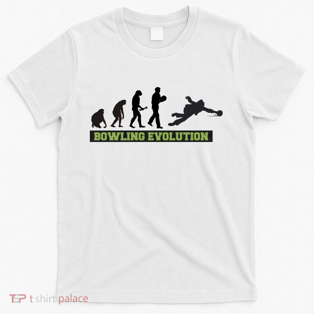 Funny Human Bowling Evolution Pin Ball Bowler Player T-Shirt