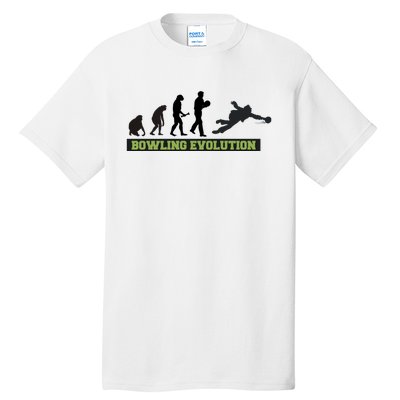 Funny Human Bowling Evolution Pin Ball Bowler Player Tall T-Shirt